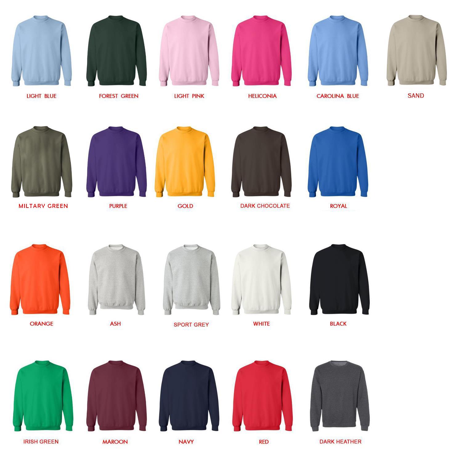 sweatshirt color chart - David Bowie Shop
