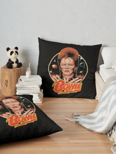 Sik Owie Headbang Throw Pillow Official David Bowie Merch