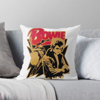 1972 B Throw Pillow Official David Bowie Merch
